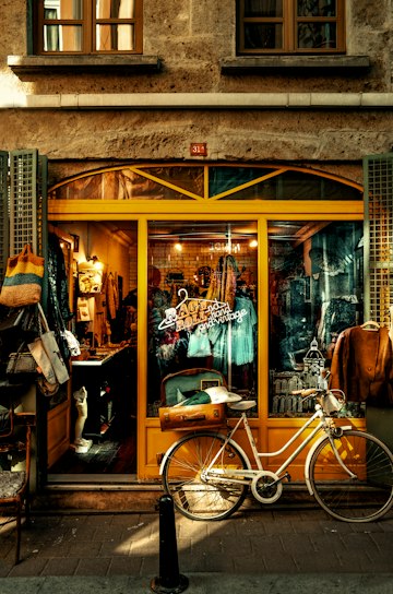 Vintage Shopfront with Bicycle