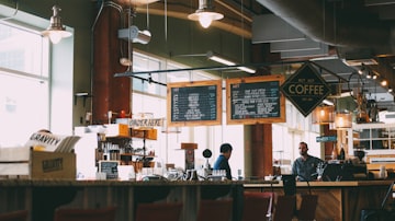 Rustic Coffee Shop Counter