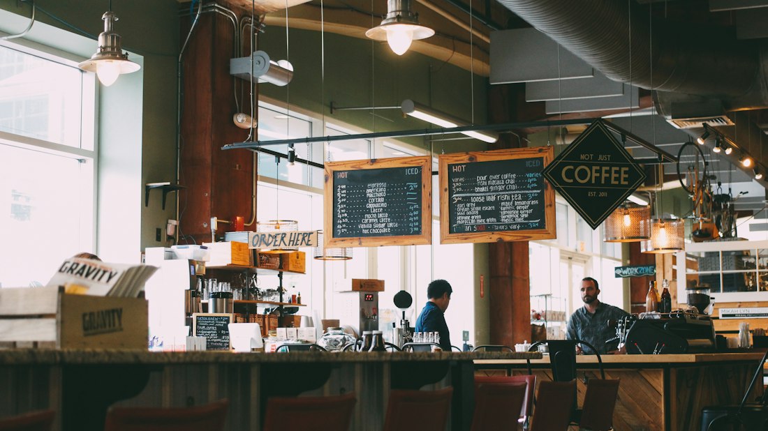 Rustic Coffee Shop Counter