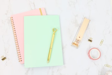 Feminine Pastel Stationery Flat Lay