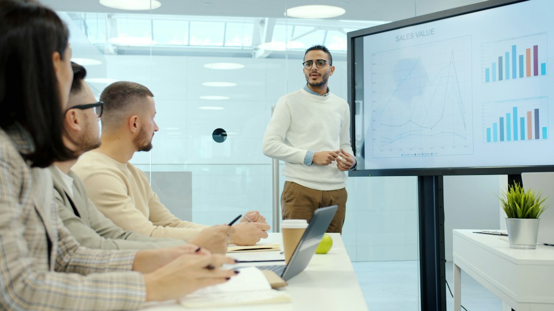Sales Presentation in Conference Room