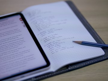 Study Setup with Notebook and Tablet